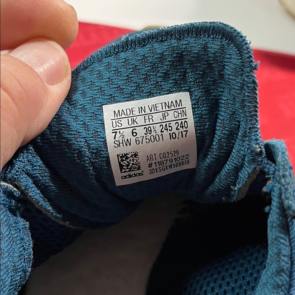 adidas Teal and White Retro Runner Sneakers - Picture 5 of 5